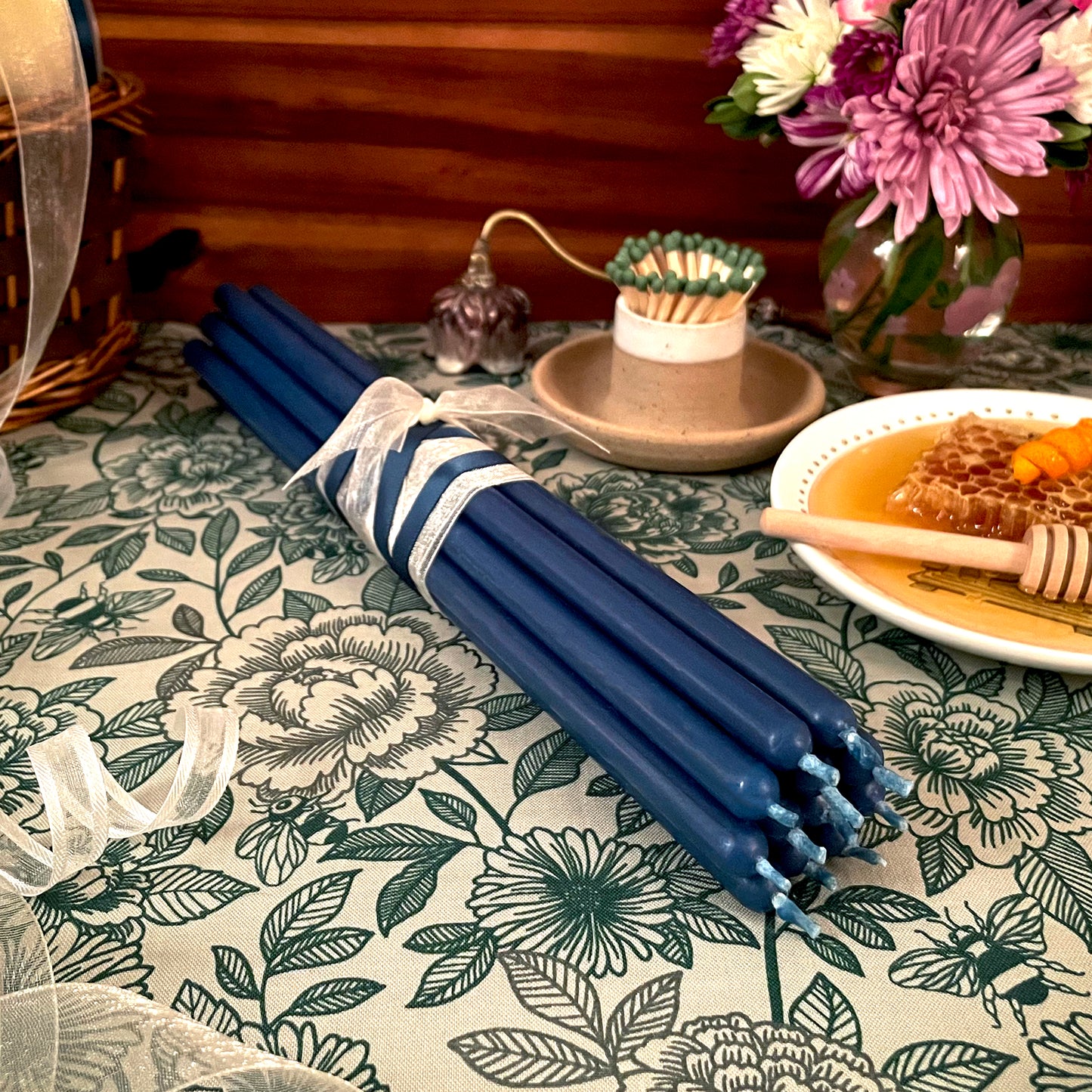 10 конусов синего пчелиного воска (тонкие 10 дюймов)