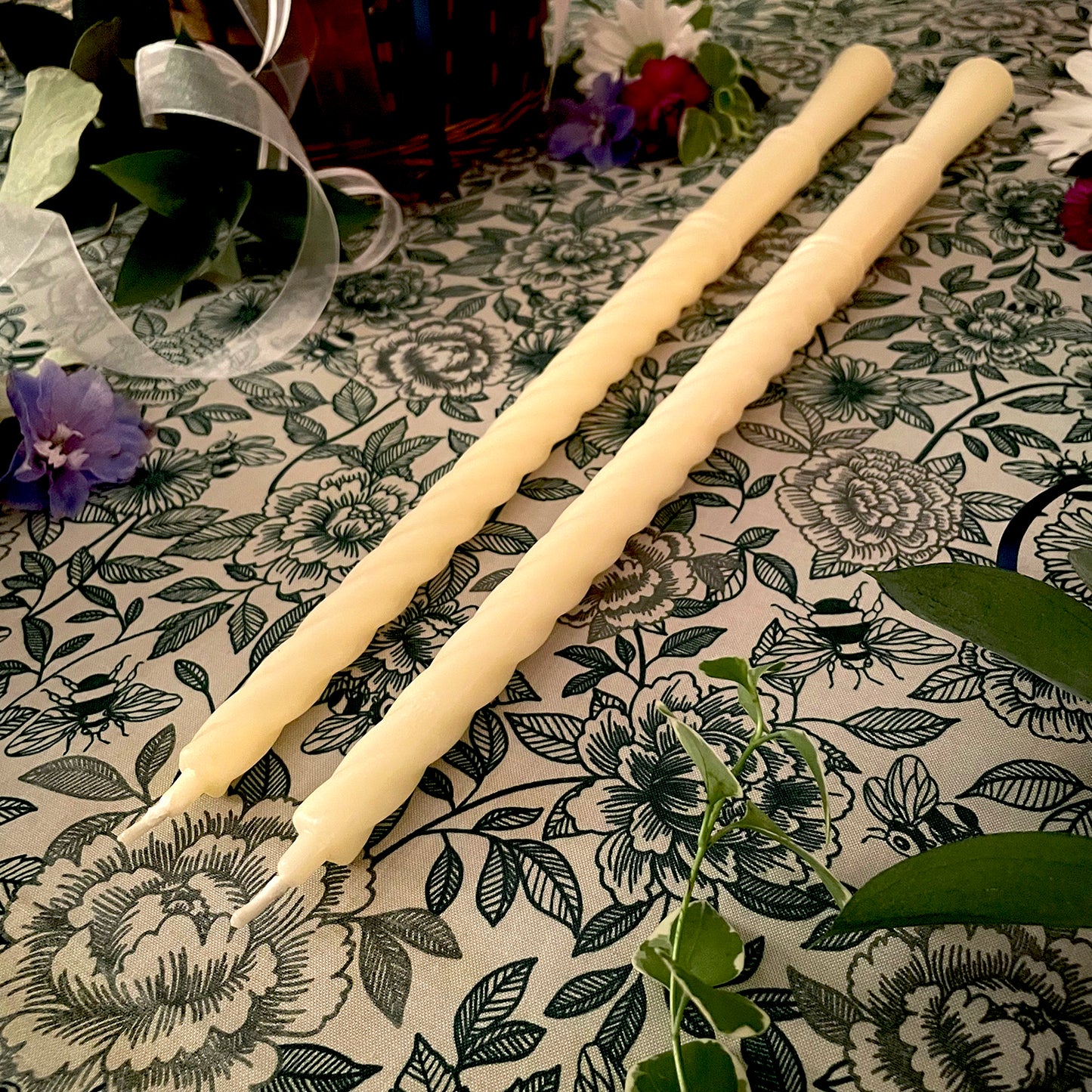 Traditional Wedding Candles - Set of 2 (White Beeswax, 17 in)
