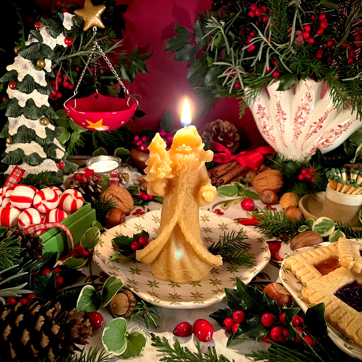 St. Nic's Golden Christmas Beeswax Candle
