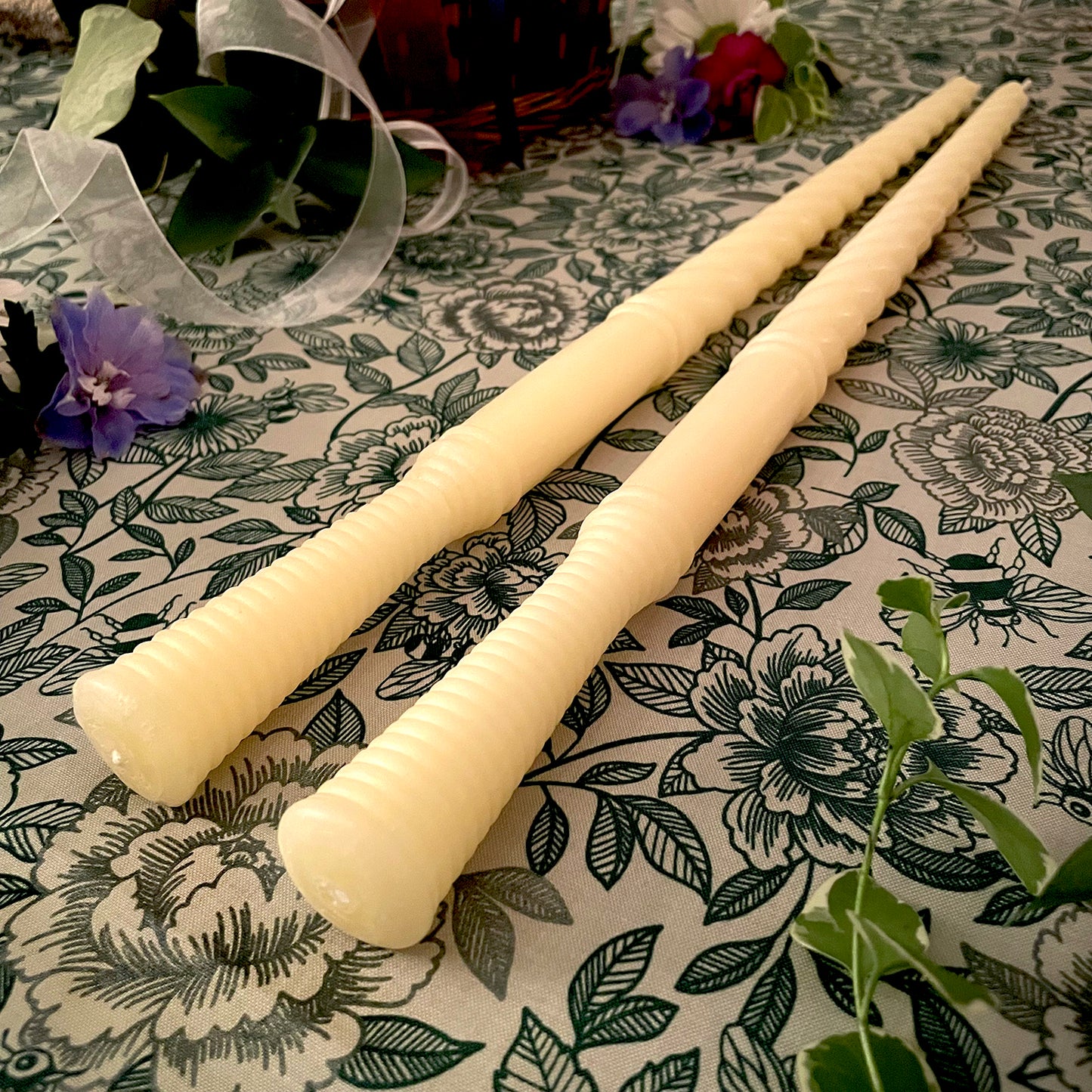 Traditional Wedding Candles - Set of 2 (White Beeswax, 17 in)