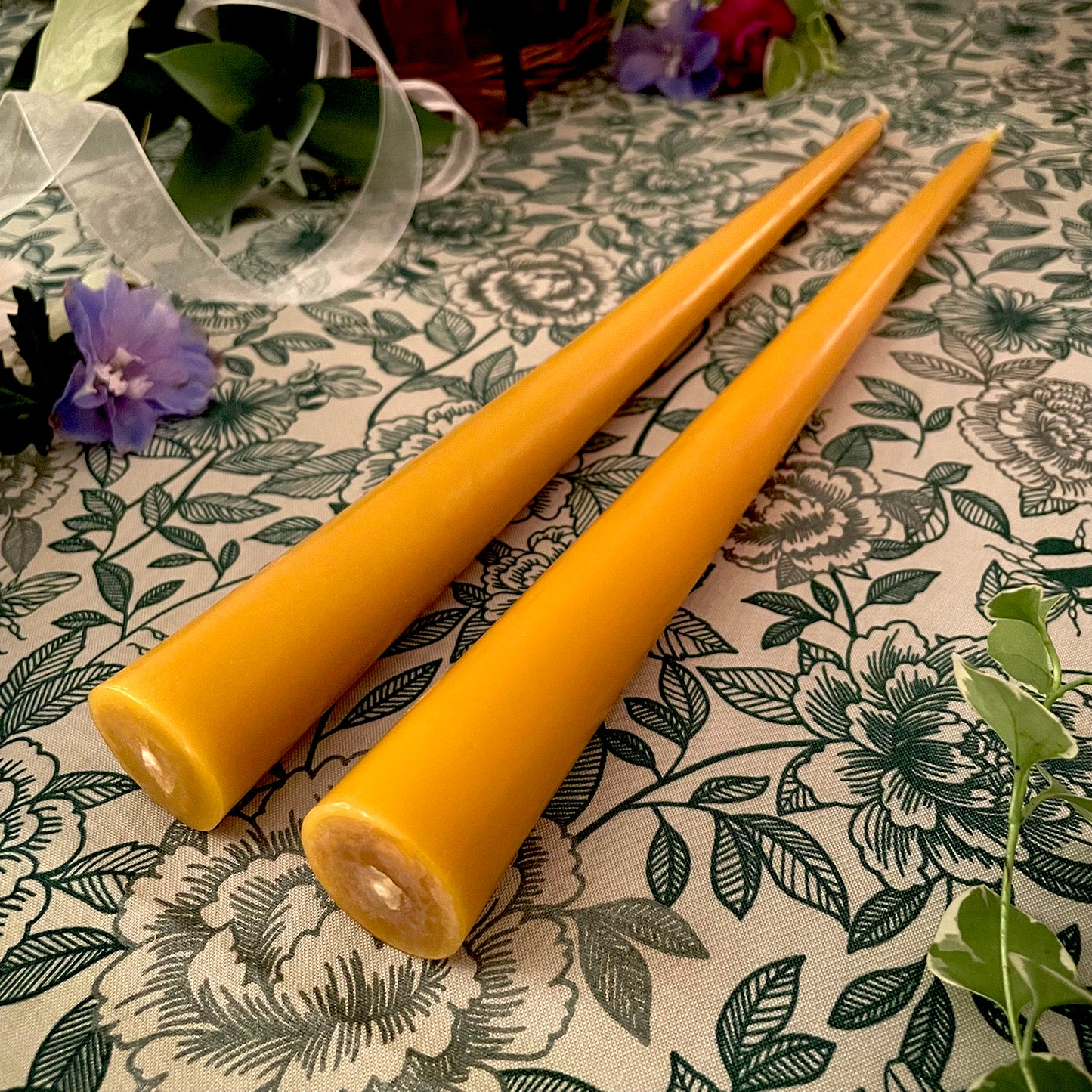 Modern Wedding Candles - Set of 2 (Golden Beeswax, 14 in)