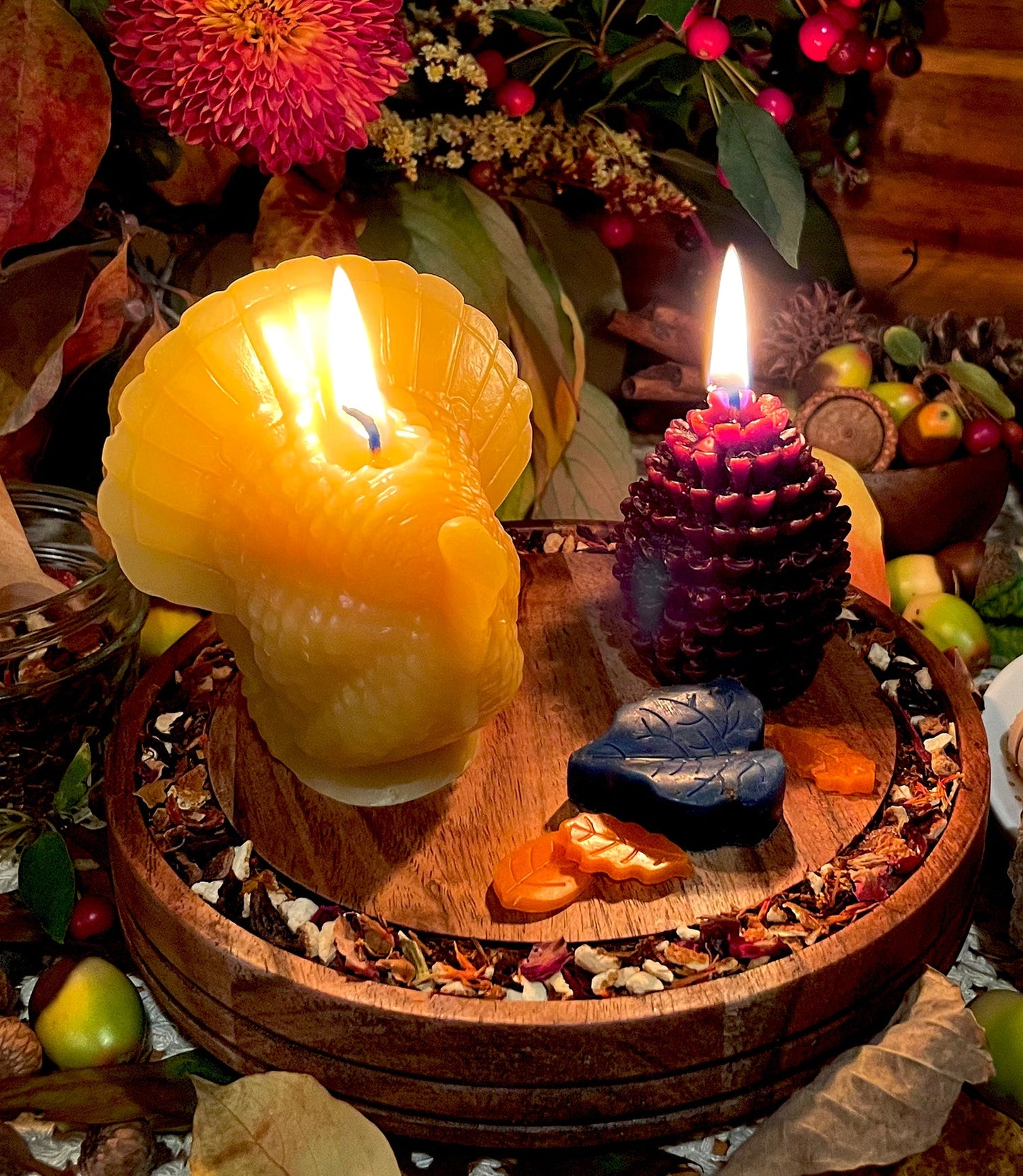 Golden Gobbler Beeswax Candle